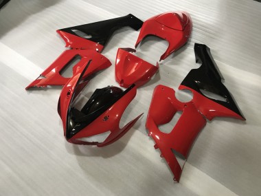 Custom Red and Black 05-06 ZX6R Motorcycle Fairing