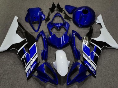 Dark Blue and White Custom 08-16 R6 Motorcycle Fairing