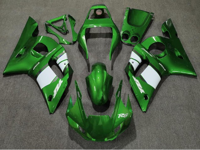 Deep Green & White 98-02 R6 Motorcycle Fairing