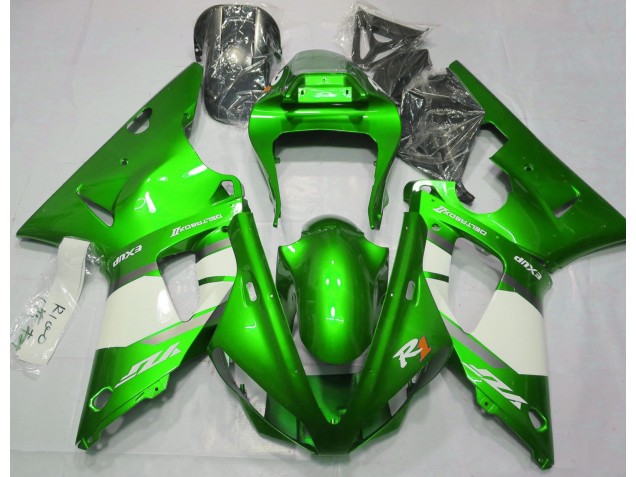 Electric Green & White 00-01 R1 Motorcycle Fairing Electric Green & White 00-01 R1 Motorcycle Fairing
