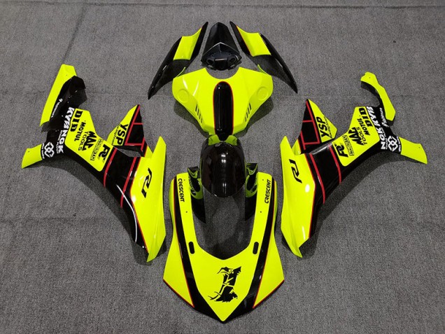 Floro Yellow and Black 15-19 R1 Motorcycle Fairing