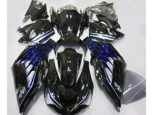 Gloss Black & Blue 12-21 ZX14R Motorcycle Fairing Gloss Black & Blue 12-21 ZX14R Motorcycle Fairing