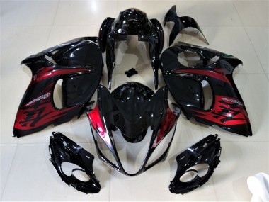 Gloss Black & Candy Red 08-20 GSXR 1300 Hayabusa Motorcycle Fairing