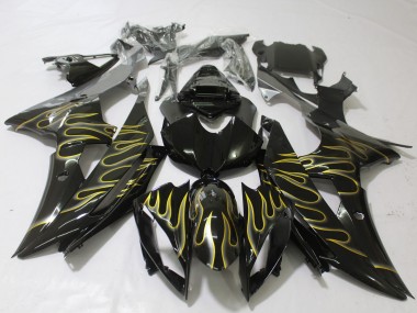 Gloss Black & Flame 08-16 R6 Motorcycle Fairing