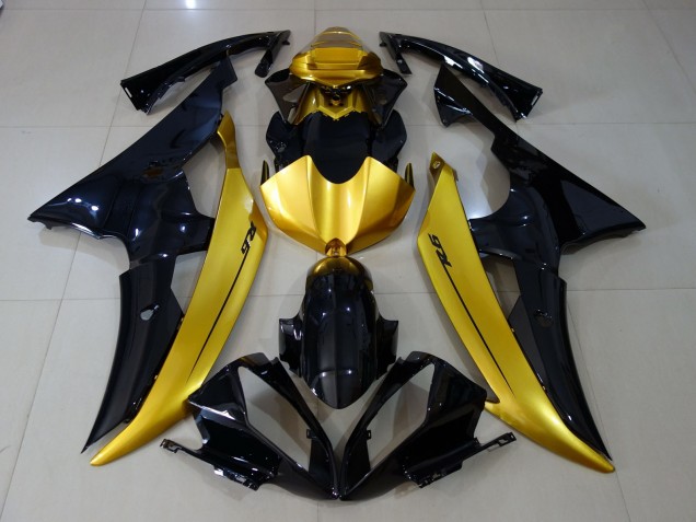 Gloss Black & Gold 08-16 R6 Motorcycle Fairing