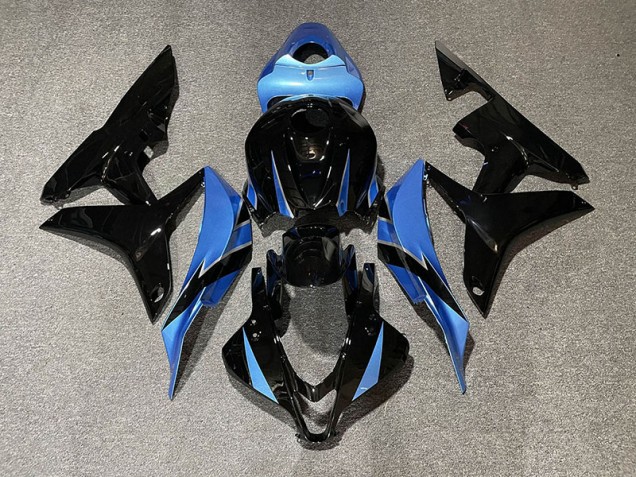Gloss Black & Light Blue 07-08 CBR600RR Motorcycle Fairing Gloss Black & Light Blue 07-08 CBR600RR Motorcycle Fairing