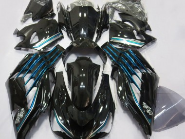 Gloss Black & Light Blue 12-21 ZX14R Motorcycle Fairing