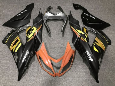 Gloss Black & Orange 13-18 ZX6R Motorcycle Fairing