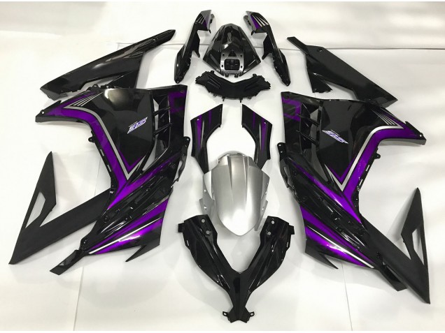 Gloss Black & Purple 13-18 Ninja 300 Motorcycle Fairing Gloss Black & Purple 13-18 Ninja 300 Motorcycle Fairing