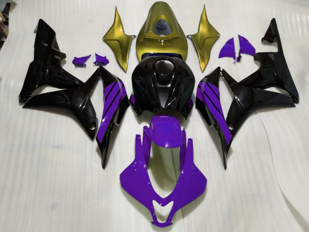 Gloss Black & Purple and Gold Accents 07-08 CBR600RR Motorcycle Fairing