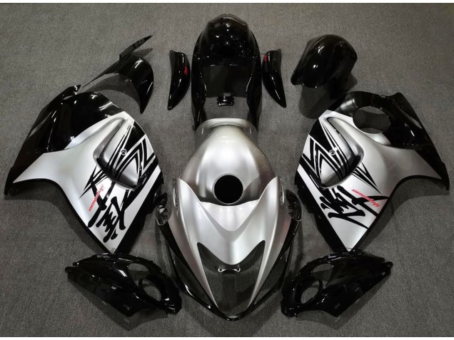 Gloss Black & Silver Design 08-20 GSXR 1300 Hayabusa Motorcycle Fairing Gloss Black & Silver Design 08-20 GSXR 1300 Hayabusa Motorcycle Fairing