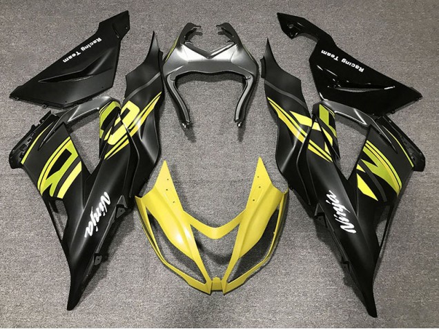 Gloss Black & Yellow 13-18 ZX6R Motorcycle Fairing Gloss Black & Yellow 13-18 ZX6R Motorcycle Fairing