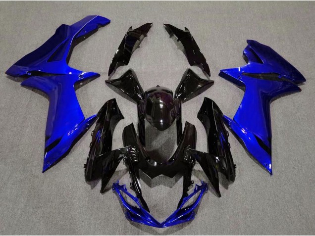 Gloss Black and Aqua Blue 11-24 GSXR 600-750 Motorcycle Fairing