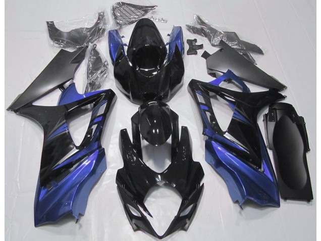 Gloss Black and Blue 07-08 GSXR 1000 Motorcycle Fairing Gloss Black and Blue 07-08 GSXR 1000 Motorcycle Fairing