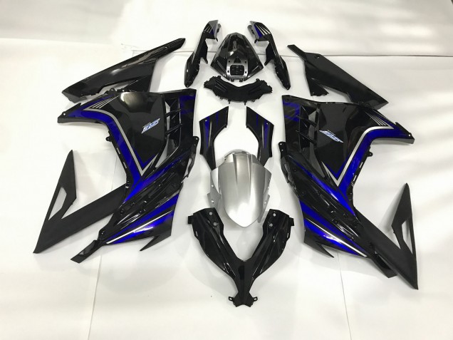 Gloss Black and Blue 13-18 Ninja 300 Motorcycle Fairing