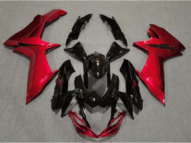 Gloss Black and Lava Red 11-24 GSXR 600-750 Motorcycle Fairing Gloss Black and Lava Red 11-24 GSXR 600-750 Motorcycle Fairing