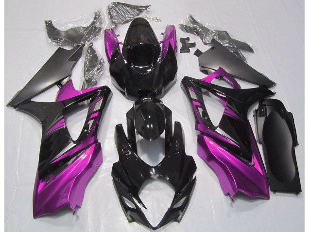 Gloss Black and Pink 07-08 GSXR 1000 Motorcycle Fairing
