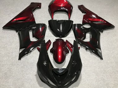 Gloss Black and Red 05-06 ZX6R Motorcycle Fairing