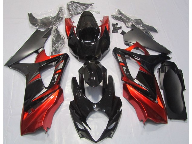 Gloss Black and Red 07-08 GSXR 1000 Motorcycle Fairing Gloss Black and Red 07-08 GSXR 1000 Motorcycle Fairing