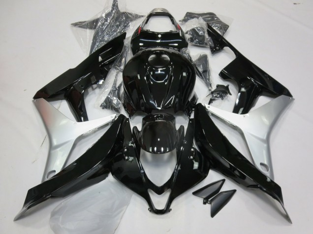 Gloss Black and Silver 07-08 CBR600RR Motorcycle Fairing