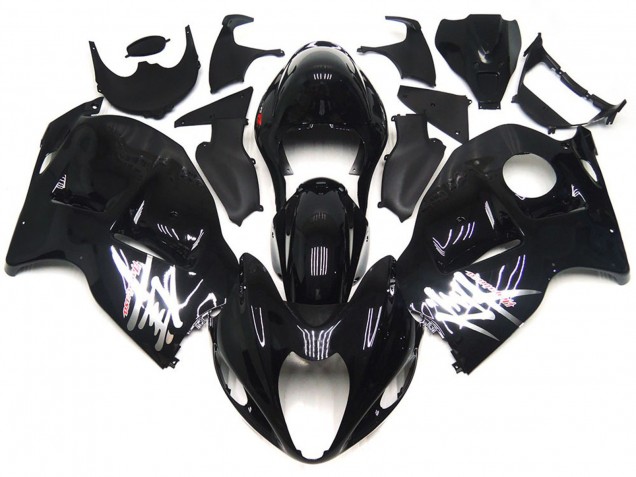 Gloss Black with Silver Decals 97-07 GSXR 1300 Hayabusa Motorcycle Fairing Gloss Black with Silver Decals 97-07 GSXR 1300 Hayabusa Motorcycle Fairing