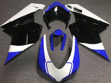 Gloss Blue White and Black 07-14 Ducati 848 1098 1198 Motorcycle Fairing
