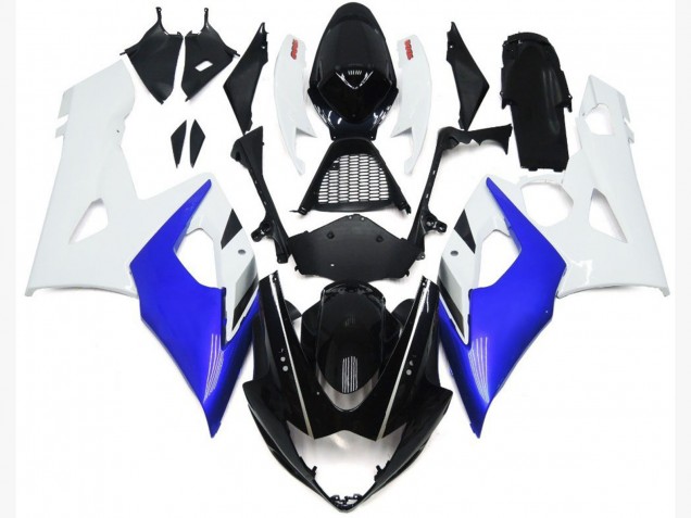 Gloss Blue and White Gloss Lowers 05-06 GSXR 1000 Motorcycle Fairing Gloss Blue and White Gloss Lowers 05-06 GSXR 1000 Motorcycle Fairing