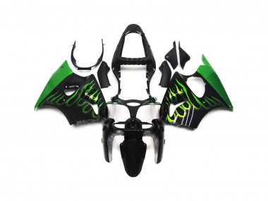 Gloss Green Flame Plain 00-02 ZX6R Motorcycle Fairing