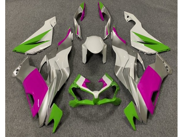 Gloss Green Pink and Silver 19-23 ZX6R Motorcycle Fairing Gloss Green Pink and Silver 19-23 ZX6R Motorcycle Fairing