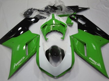 Gloss Green & White 07-14 Ducati 848 1098 1198 Motorcycle Fairing