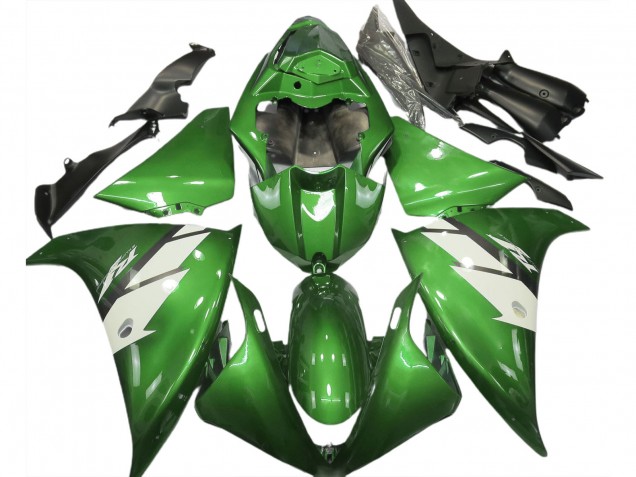 Gloss Green & White 12-14 R1 Motorcycle Fairing Gloss Green & White 12-14 R1 Motorcycle Fairing