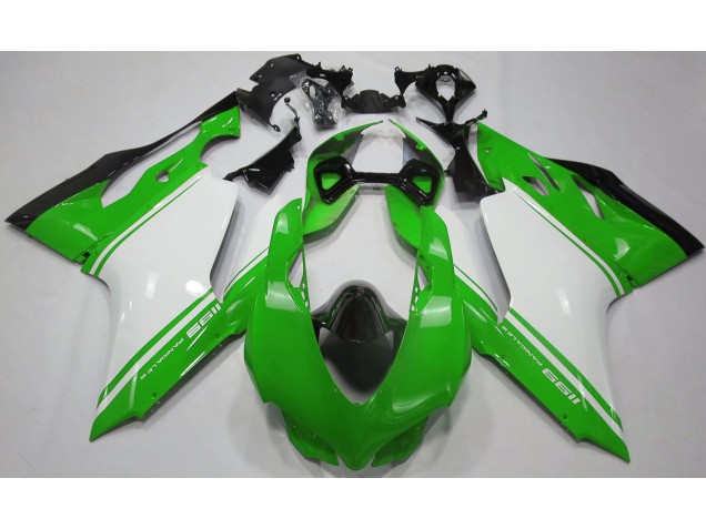 Gloss Green White and Black 11-14 Ducati 1199 Motorcycle Fairing Gloss Green White and Black 11-14 Ducati 1199 Motorcycle Fairing