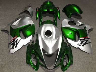 Gloss Green and Silver 08-20 GSXR 1300 Hayabusa Motorcycle Fairing