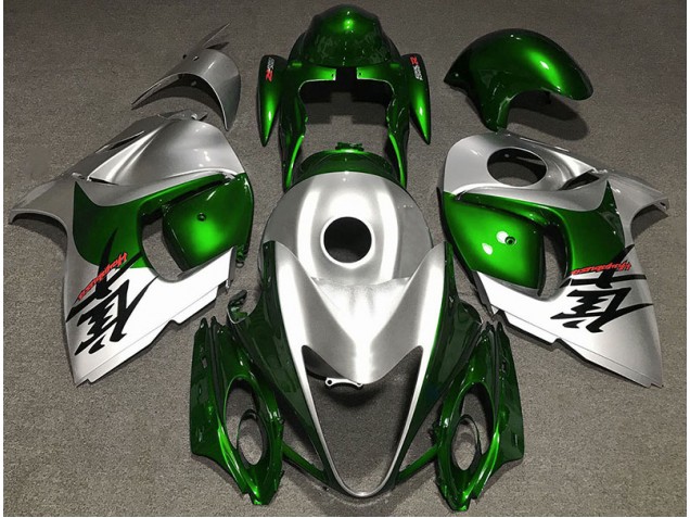Gloss Green and Silver 08-20 GSXR 1300 Hayabusa Motorcycle Fairing