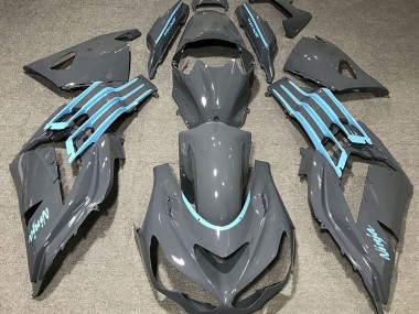 Gloss Grey & Light Blue 12-21 ZX14R Motorcycle Fairing