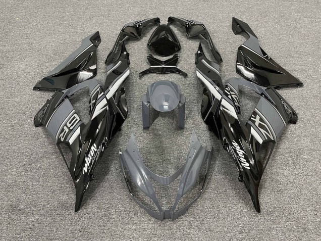 Gloss Grey and Black 13-18 ZX6R Motorcycle Fairing