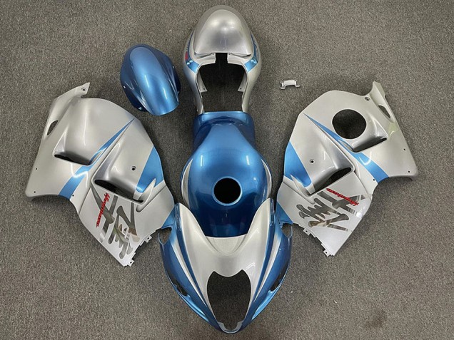 Gloss Light Blue and Silver 97-07 GSXR 1300 Hayabusa Motorcycle Fairing Gloss Light Blue and Silver 97-07 GSXR 1300 Hayabusa Motorcycle Fairing