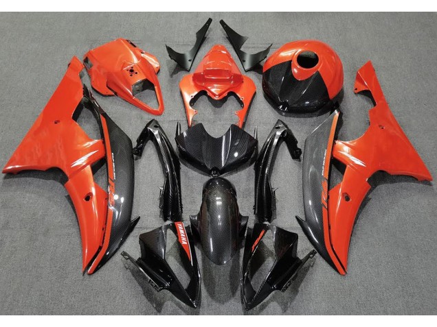 Gloss Orange and Carbon 08-16 R6 Motorcycle Fairing