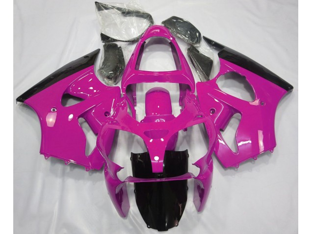Gloss Pink & Black 00-02 ZX6R Motorcycle Fairing