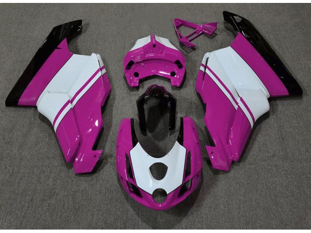 Gloss Pink & White 03-04 Ducati 749 999 Motorcycle Fairing Gloss Pink & White 03-04 Ducati 749 999 Motorcycle Fairing