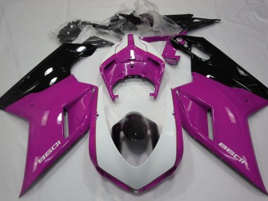 Gloss Pink & White 07-14 Ducati 848 1098 1198 Motorcycle Fairing