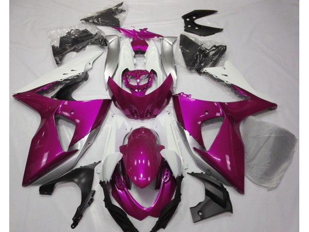 Gloss Pink & White 09-16 GSXR 1000 Motorcycle Fairing Gloss Pink & White 09-16 GSXR 1000 Motorcycle Fairing