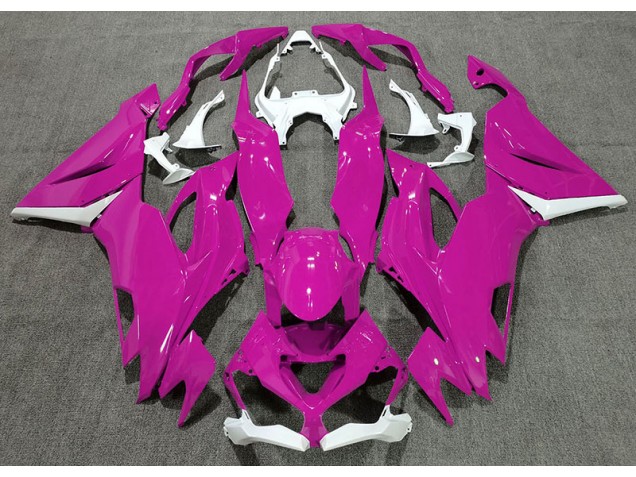 Gloss Pink & White 19-23 ZX6R Motorcycle Fairing Gloss Pink & White 19-23 ZX6R Motorcycle Fairing