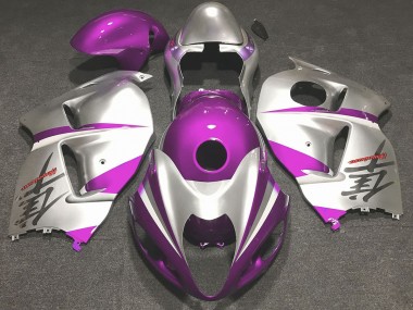 Gloss Pink and Silver 97-07 GSXR 1300 Hayabusa Motorcycle Fairing