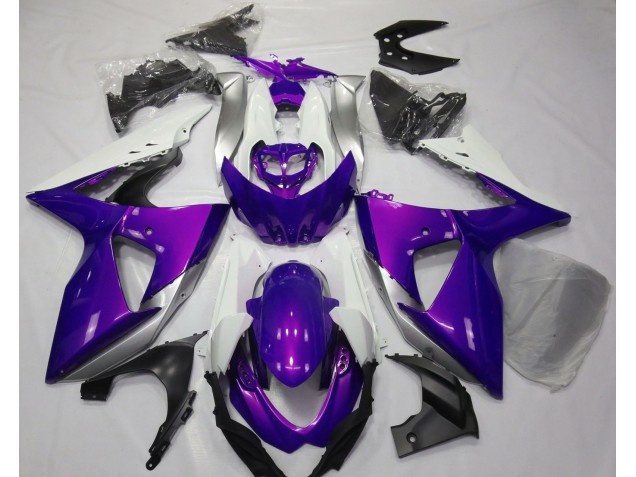 Gloss Purple & White 09-16 GSXR 1000 Motorcycle Fairing Gloss Purple & White 09-16 GSXR 1000 Motorcycle Fairing