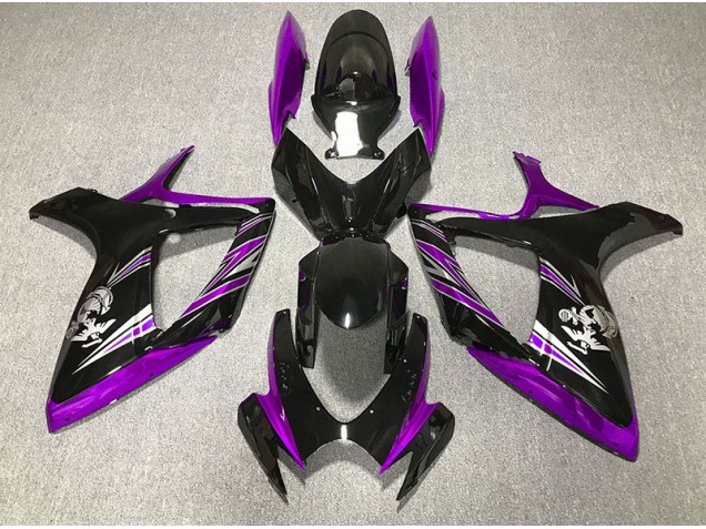 Gloss Purple and Black Design 06-07 GSXR 600-750 Motorcycle Fairing