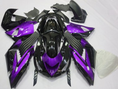 Gloss Purple and Black Plain 06-11 ZX14R Motorcycle Fairing