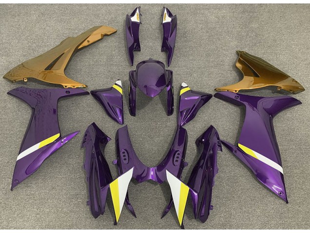 Gloss Purple and Gold 11-24 GSXR 600-750 Motorcycle Fairing
