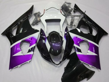 Gloss Purple and White 03-04 GSXR 1000 Motorcycle Fairing