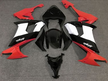 Gloss Red Black and White 08-10 ZX10R Motorcycle Fairing